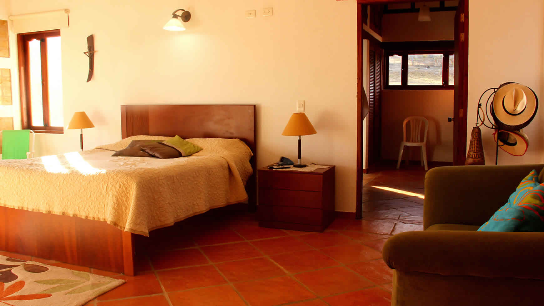 habitación de la casa ecatepec en Villa de Leyva