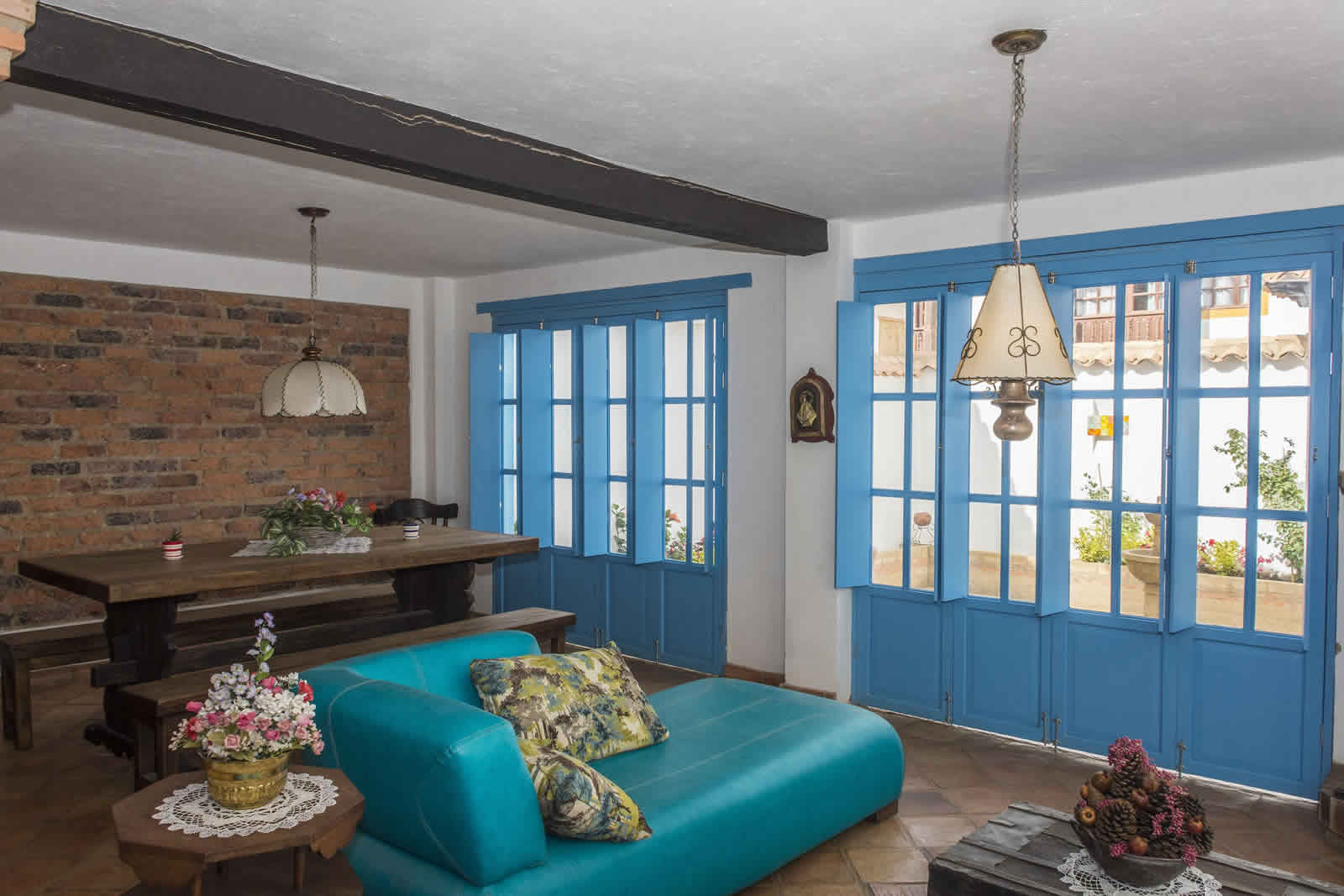 Alquiler Casa Azul en Villa de Leyva sala